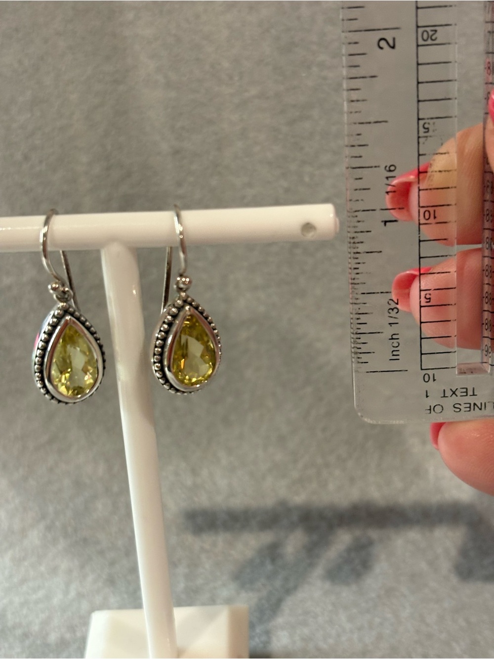 Sterling Teardrop Citrine Drop Earrings